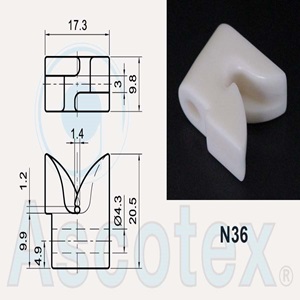 Móc Sứ Ceramic dẫn hướng Ascotex Double Hook Guides N36